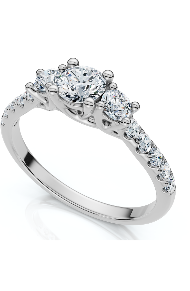 Bliss Diamond 3/4ct Elira Three Stone Diamond Ring 10K Gold Lab Grown, Alternate, color, 10K White Gold