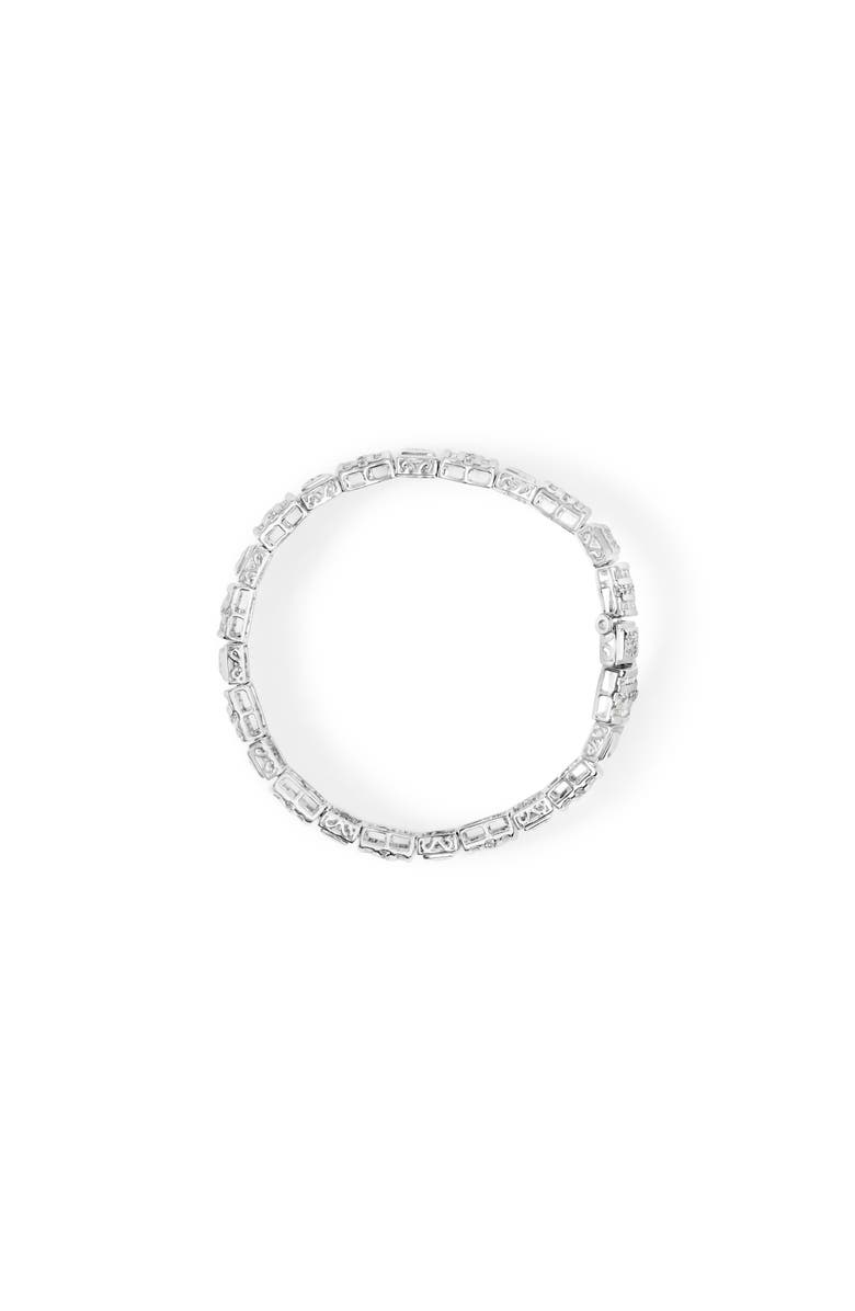 Haus of Brilliance 10K White Gold Round and Baguette Cut Diamond Bracelet, Alternate, color, White