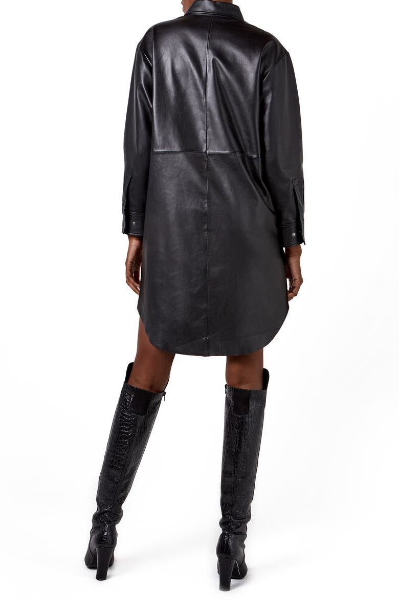 AS by DF Bonsoir Long Sleeve Recycled Leather Shirtdress, Alternate, color,