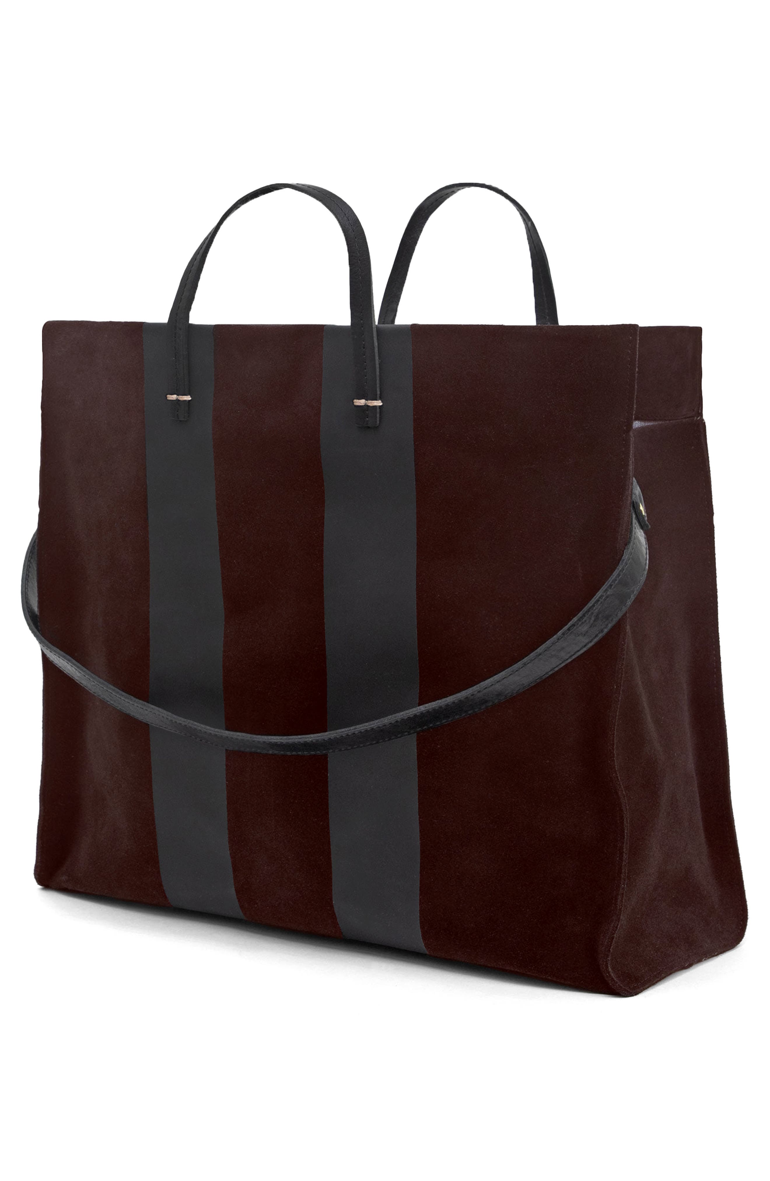 Simple Suede & Leather Tote, Alternate, color, TRUFFLE