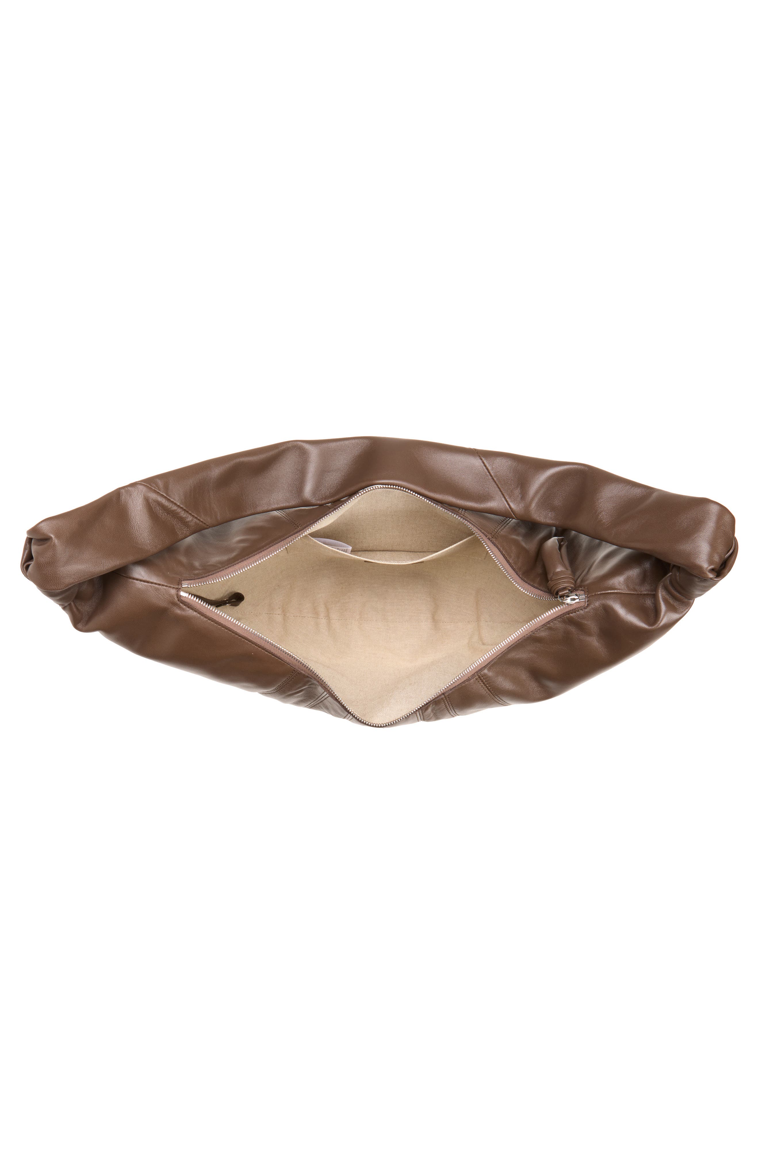 Large Croissant Leather Bag, Alternate, color, OTTER