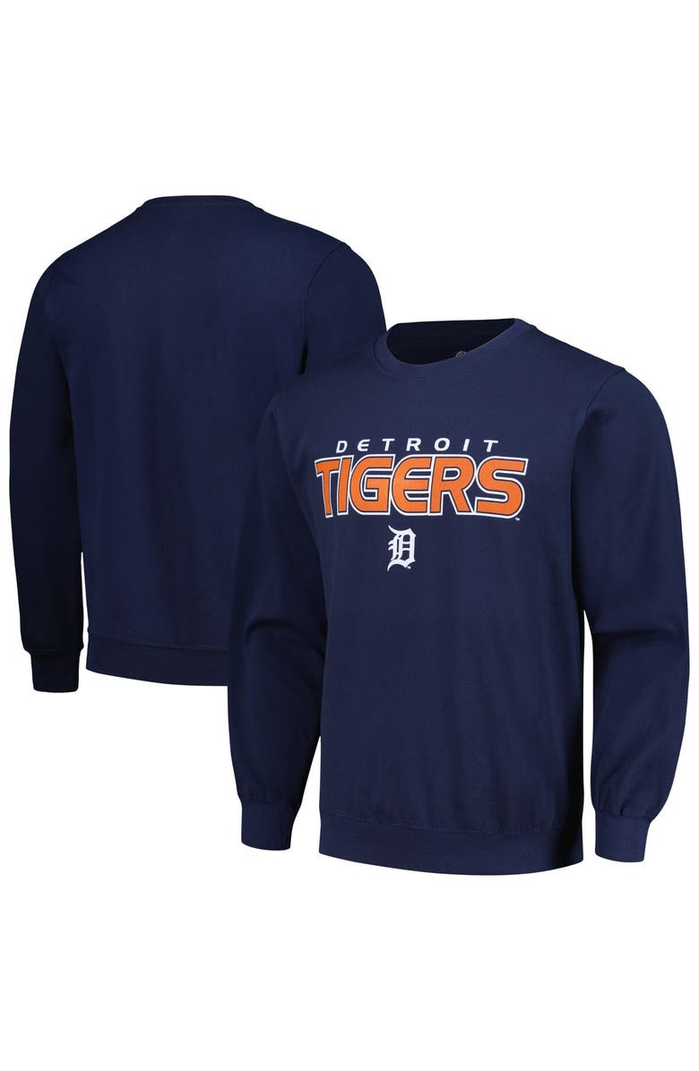 STITCHES Men's Stitches Navy Detroit Tigers Pullover Sweatshirt, Main, color,