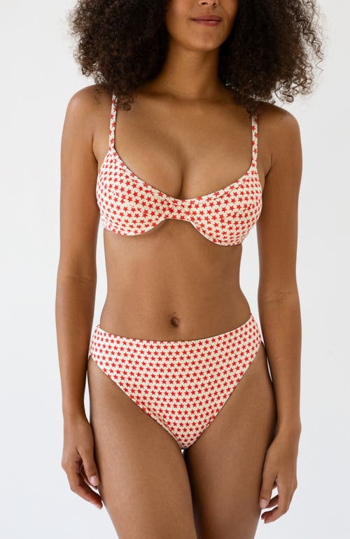 Dippin Daisys Seashore High Waist Cheeky Bikini Bottom In Rockstar