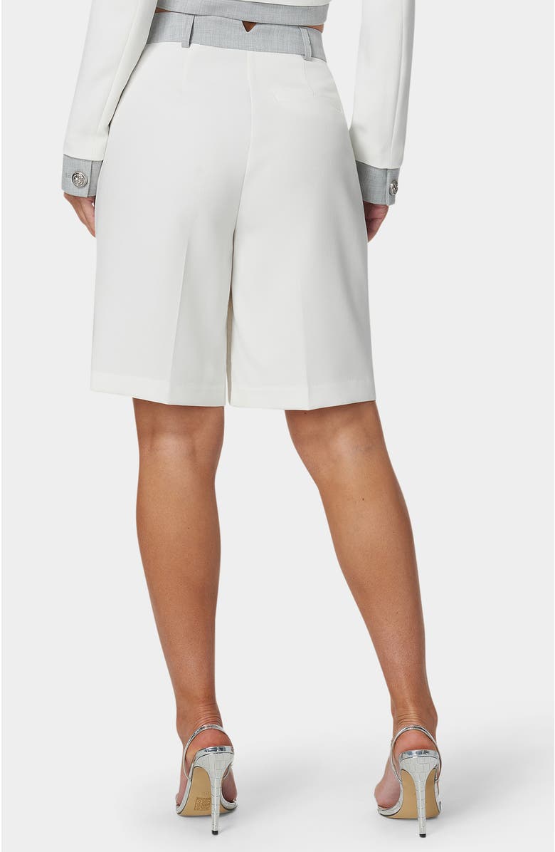bebe Tailored Bermuda Shorts, Alternate, color, White Alyssum / Grey Melange