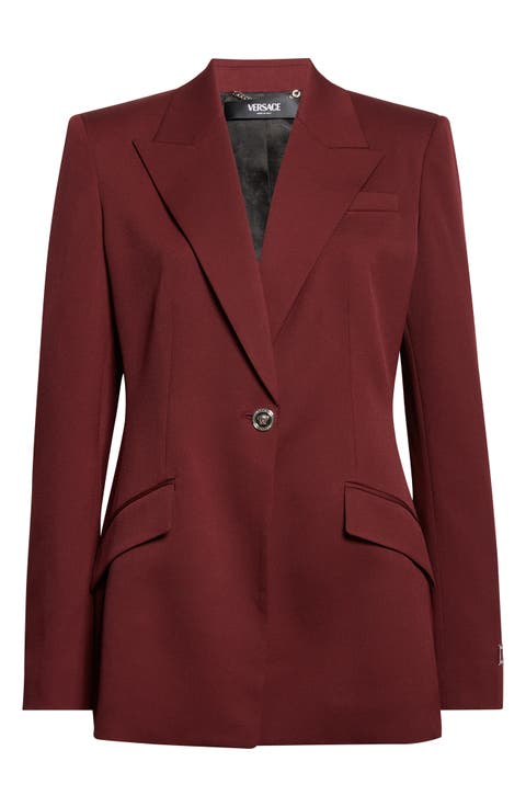 Single Breasted Stretch Virgin Wool Gabardine Blazer