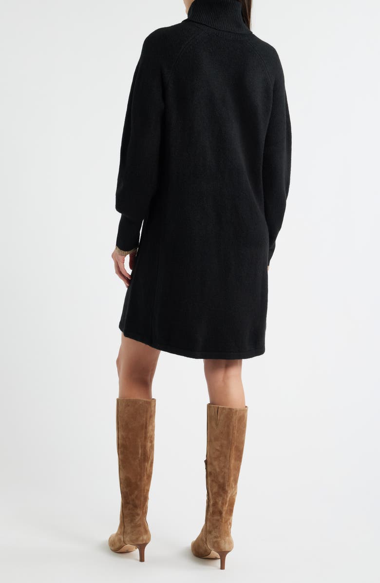 Hatley Swing Turtleneck Long Sleeve Sweater Dress, Alternate, color, Black
