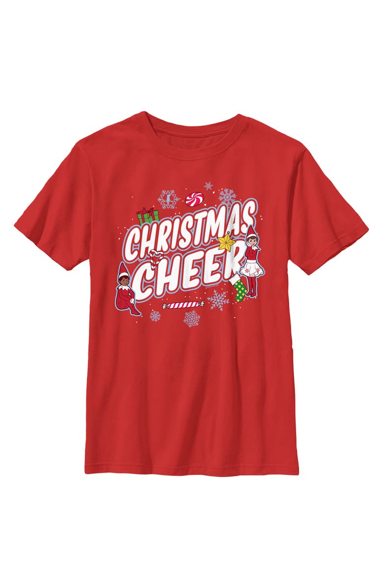 THE ELF ON THE SHELF Boy's The Elf on the Shelf Christmas Cheer  Graphic T-Shirt, Main, color, Red
