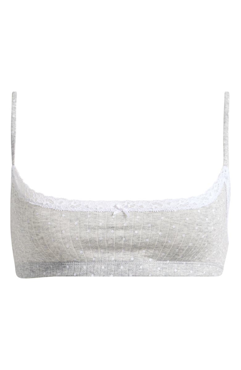SKIMS Pointelle Scoop Bralette, Main, color, Light Heather Grey Pin Dot