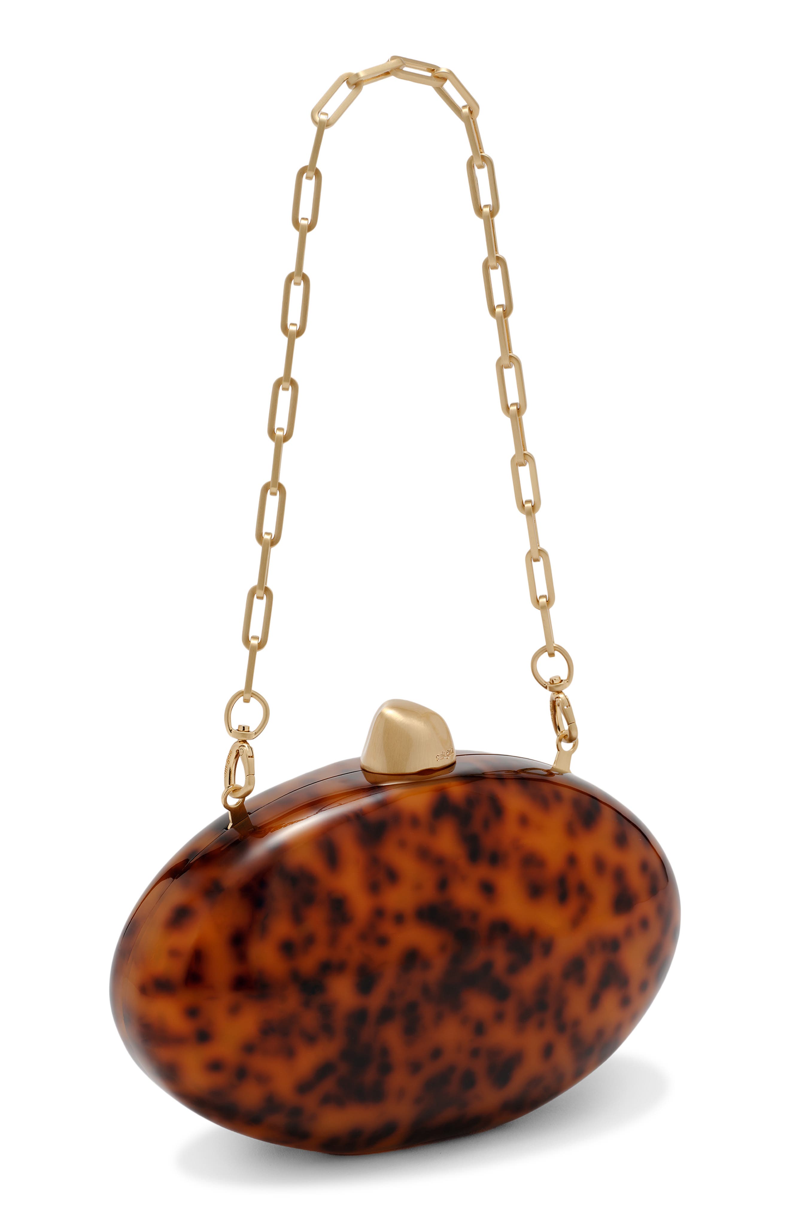 Cult Gaia Eviana Clutch, Alternate, color, Caramel Tortoise