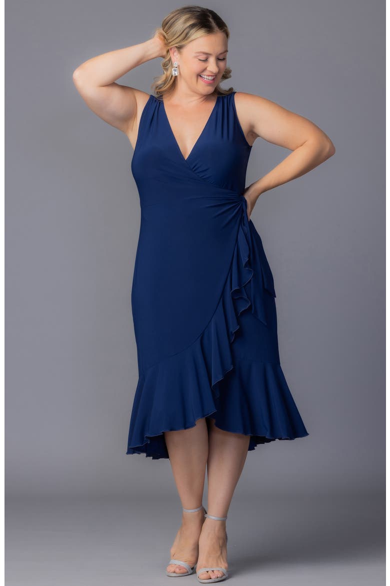 Laguna Sleeveless Wrap Dress, Alternate, color, NOUVEAU NAVY