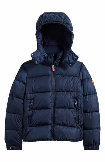 Save The Duck Kids' Shiny Water Repellent Puffer Jacket with Detachable Hood
