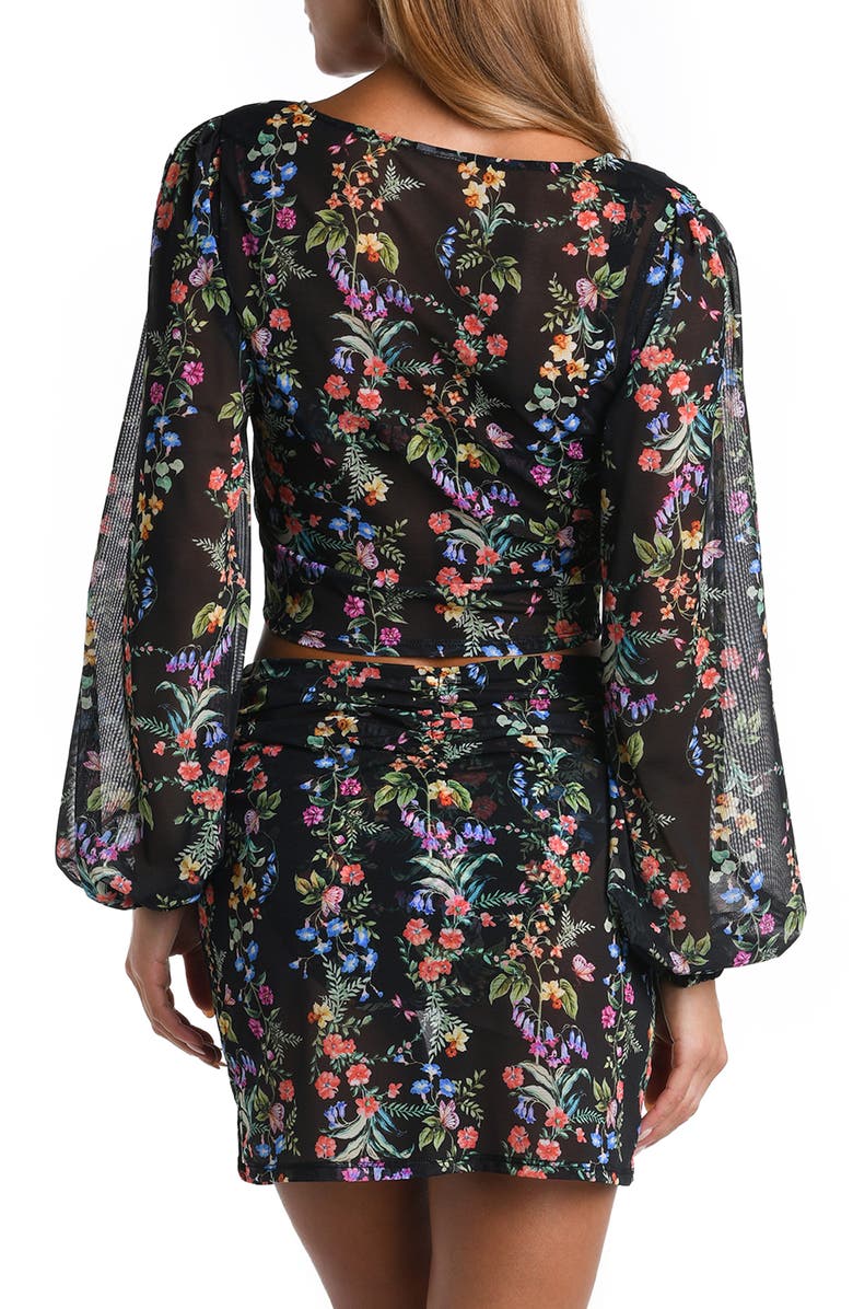 Sunshine 79 Floral Mesh Cover-Up Cardigan Top, Alternate, color, 