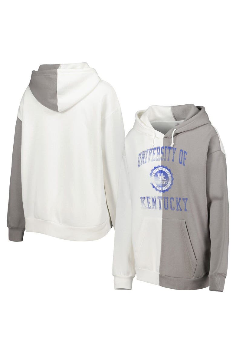 Women's Gameday Couture Gray/White Kentucky Wildcats Split Pullover Hoodie, Main, color, White