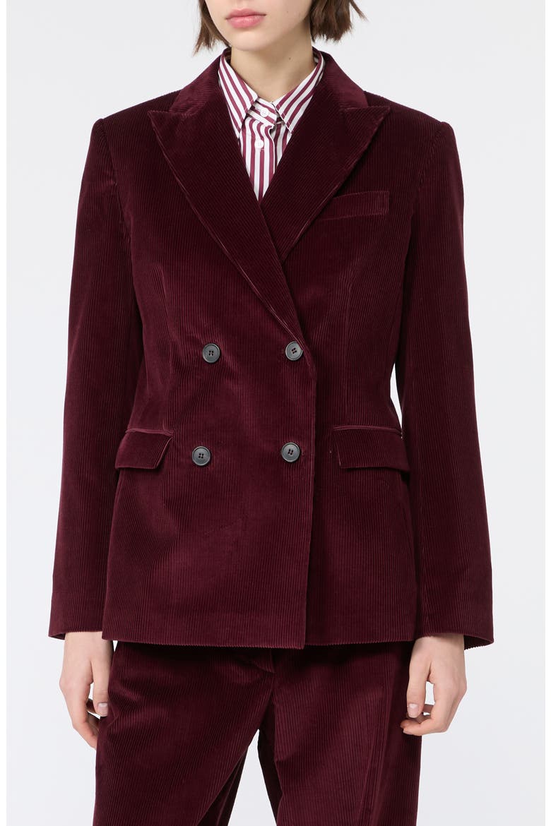 Double Breasted Corduroy Blazer, Main, color, BORDEAUX