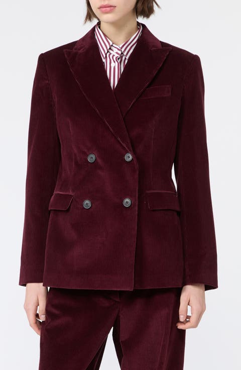 Double Breasted Corduroy Blazer