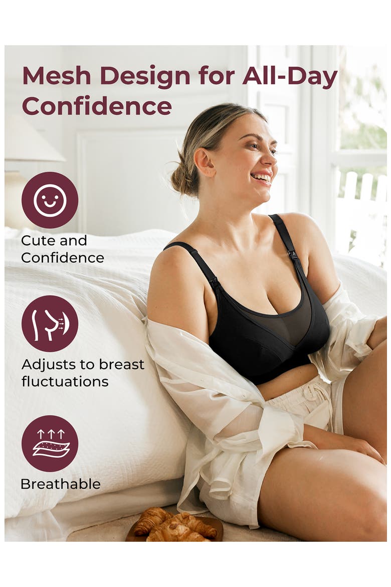 YN21 Maternity Nursing Bra, Alternate, color, BLACK