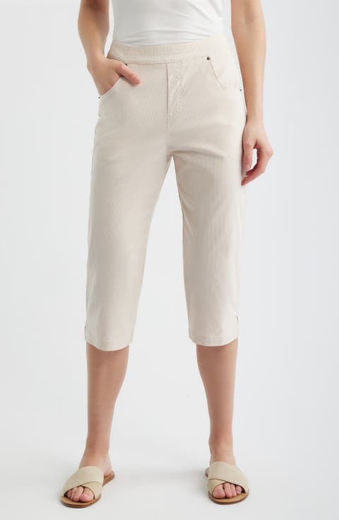 Spring Stripe Petal Pusher Capri Pants