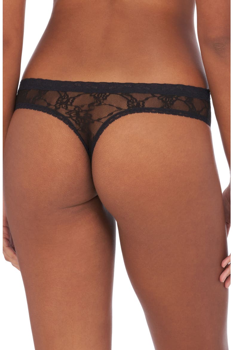 Bliss Allure Lace Thong, Alternate, color, BLACK