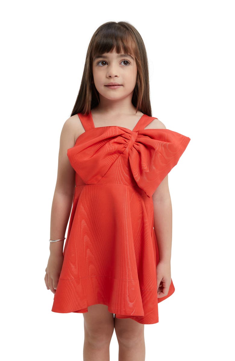 Bardot Junior Kids' Stefania Bow Jacquard Party Dress, Alternate, color,