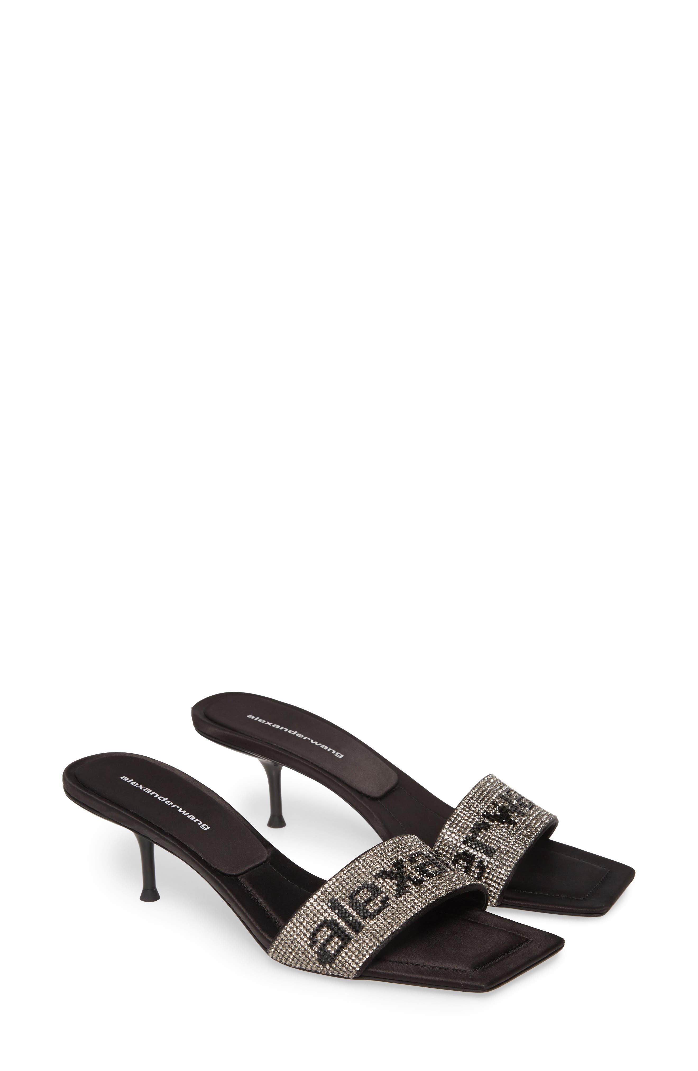 Alexander Wang Jessie Crystal Kitten Heel Sandal, Alternate, color, 