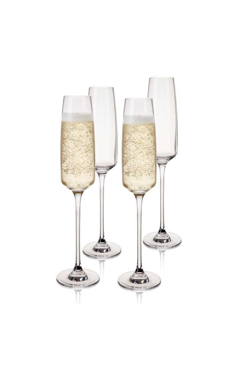 Reserve Julien Crystal Champagne Flutes Set of 4, Alternate, color, Clear
