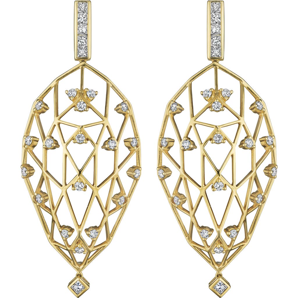 Hueb Estelar Diamond Drop Earrings In Yellow Gold/diamond