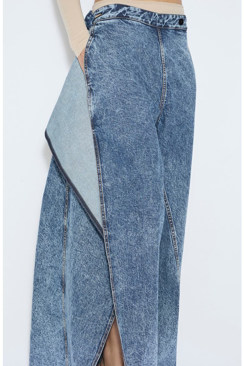 Wide Leg Wrap Jeans, Alternate, color, BLEU NEIGE