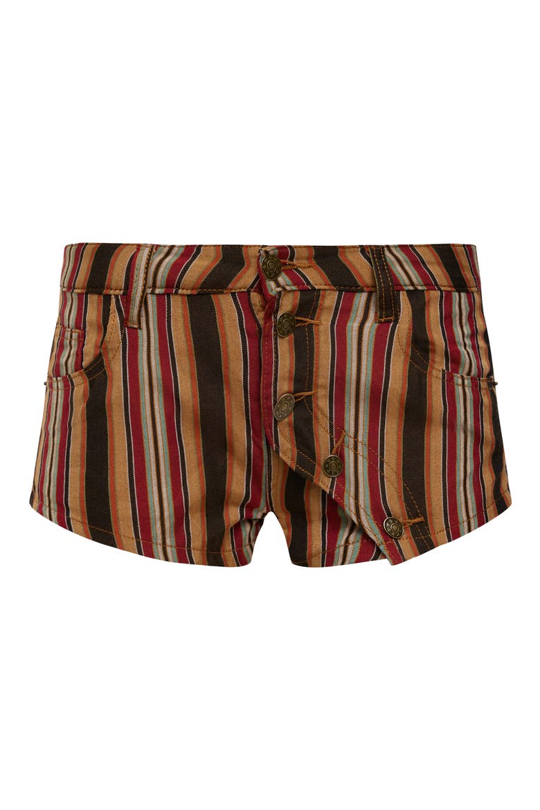 Sundrenched Low Rise Stripe Denim Shorts, Alternate, color, VINTAGE STRIPE