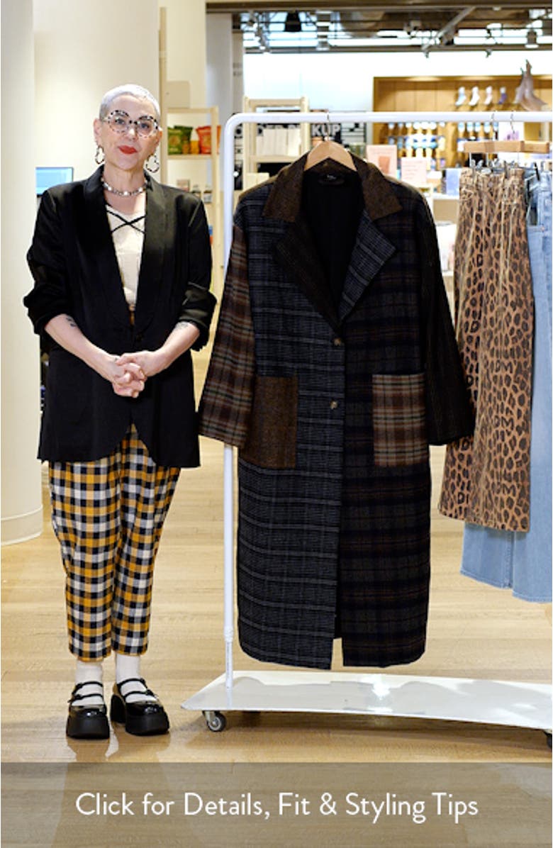 Risk Something Longline Plaid Coat, sales video thumbnail