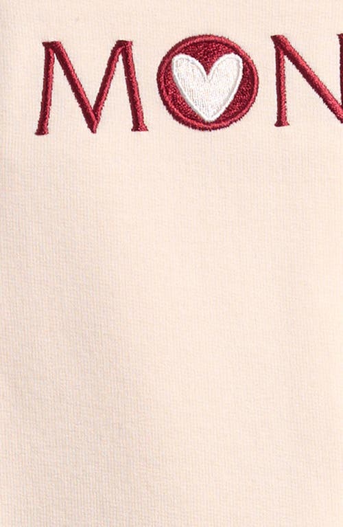 Moncler Kids' Heart Logo Embroidered Zip Hoodie & Joggers Set In Pink