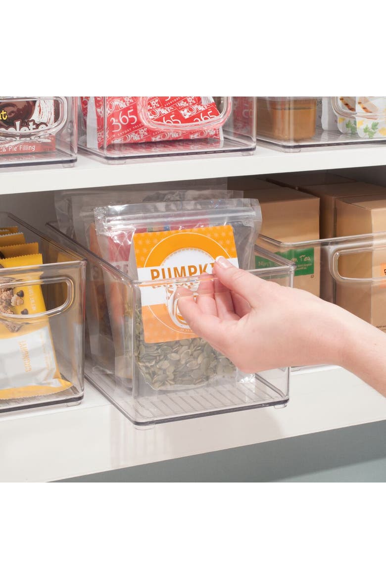 Plastic Stackable Pantry Bin with Handles, Set of 4, Clear, Made in USA, Alternate, color, Clear