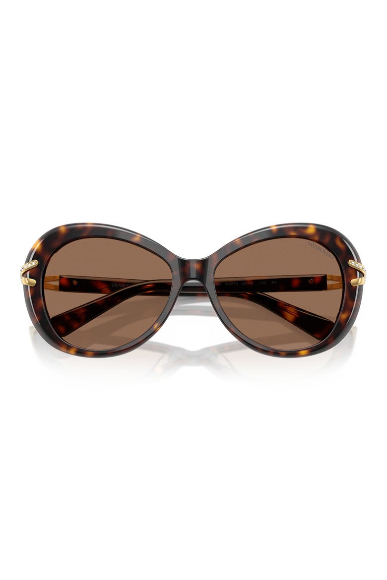56mm Butterfly Sunglasses, Alternate, color, HAVANA
