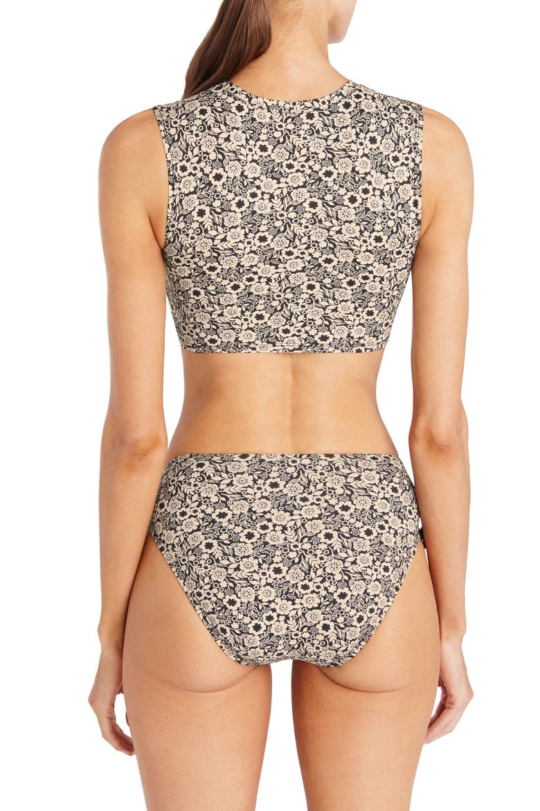 Aubrey High Waist Bikini Bottoms, Alternate, color, BLACK IVORY