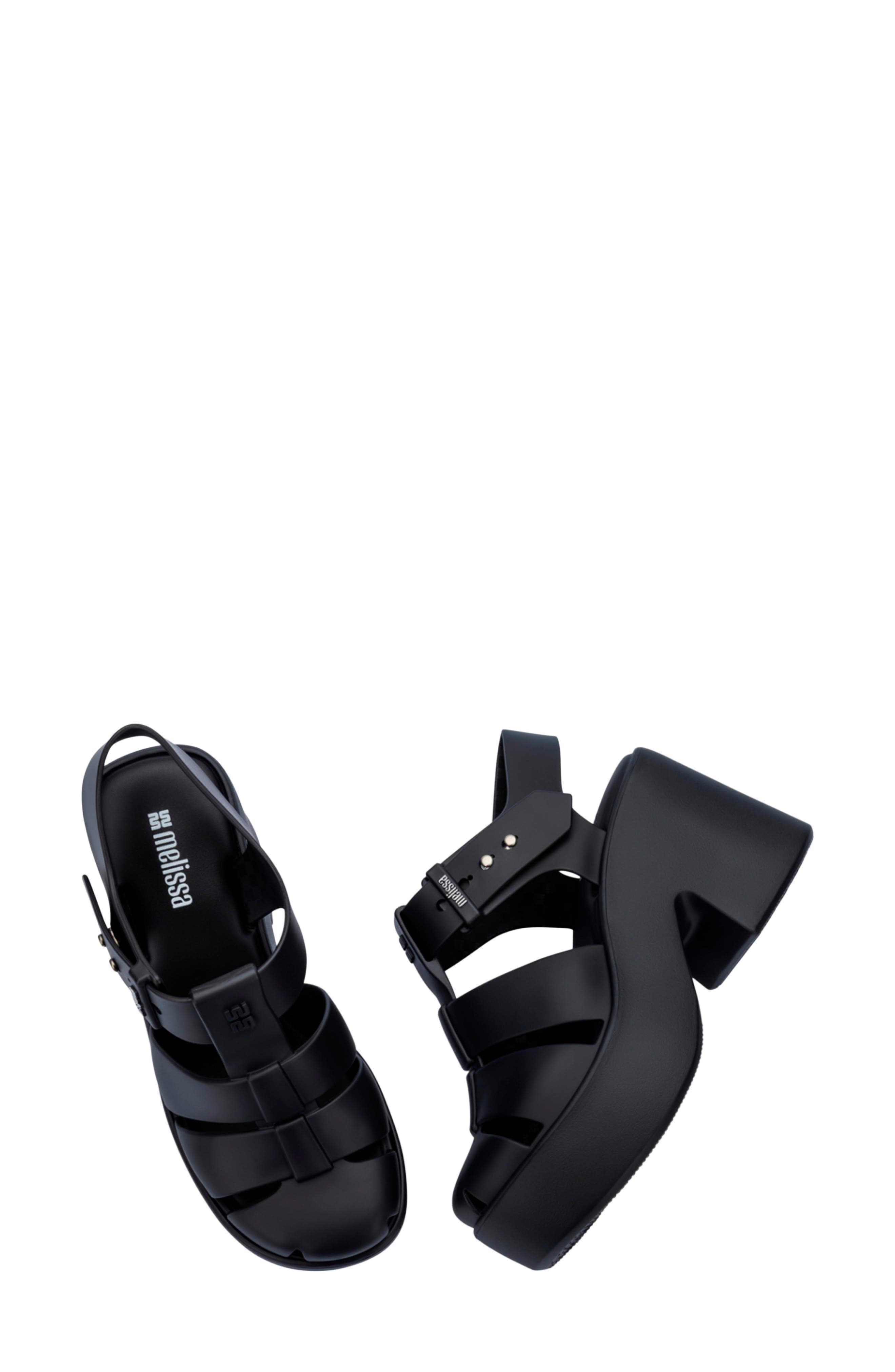 Melissa Lulu Platform Fisherman Sandal, Alternate, color, Matte Black