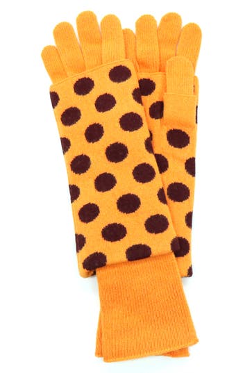 Portolano Polka Dot Gloves In Yellow