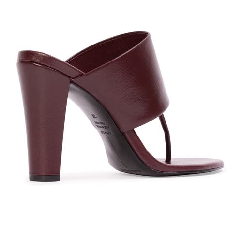 Black Suede Studio Dana 95 Thong Sandal In Burgundy