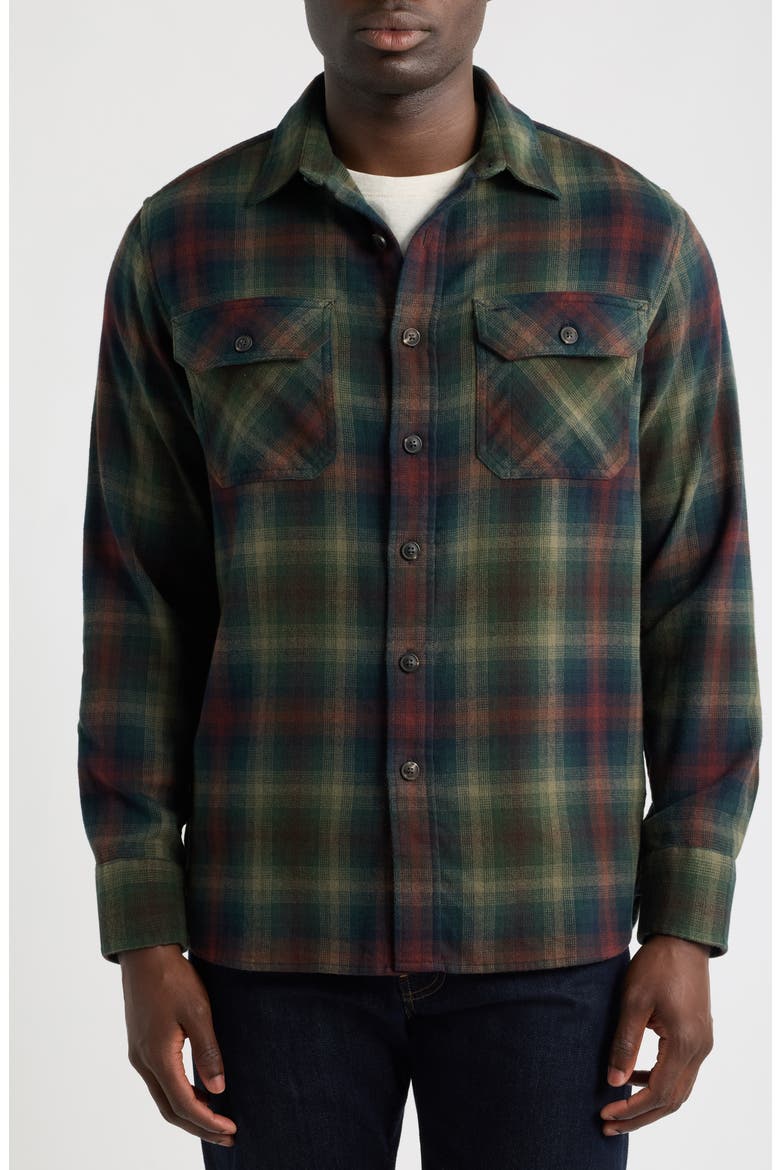 Burnside Flannel Shirt, Alternate, color, GREEN MULTI PLAID