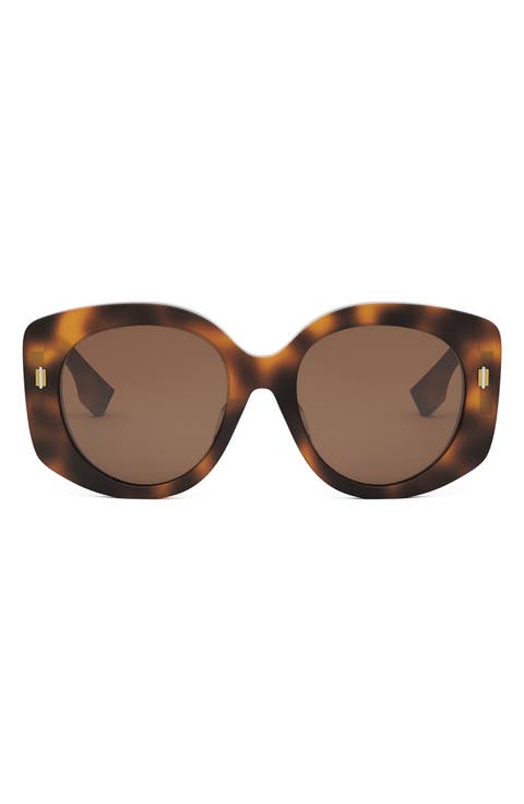 'Fendi Roma 62mm Overize Round Sunglasses