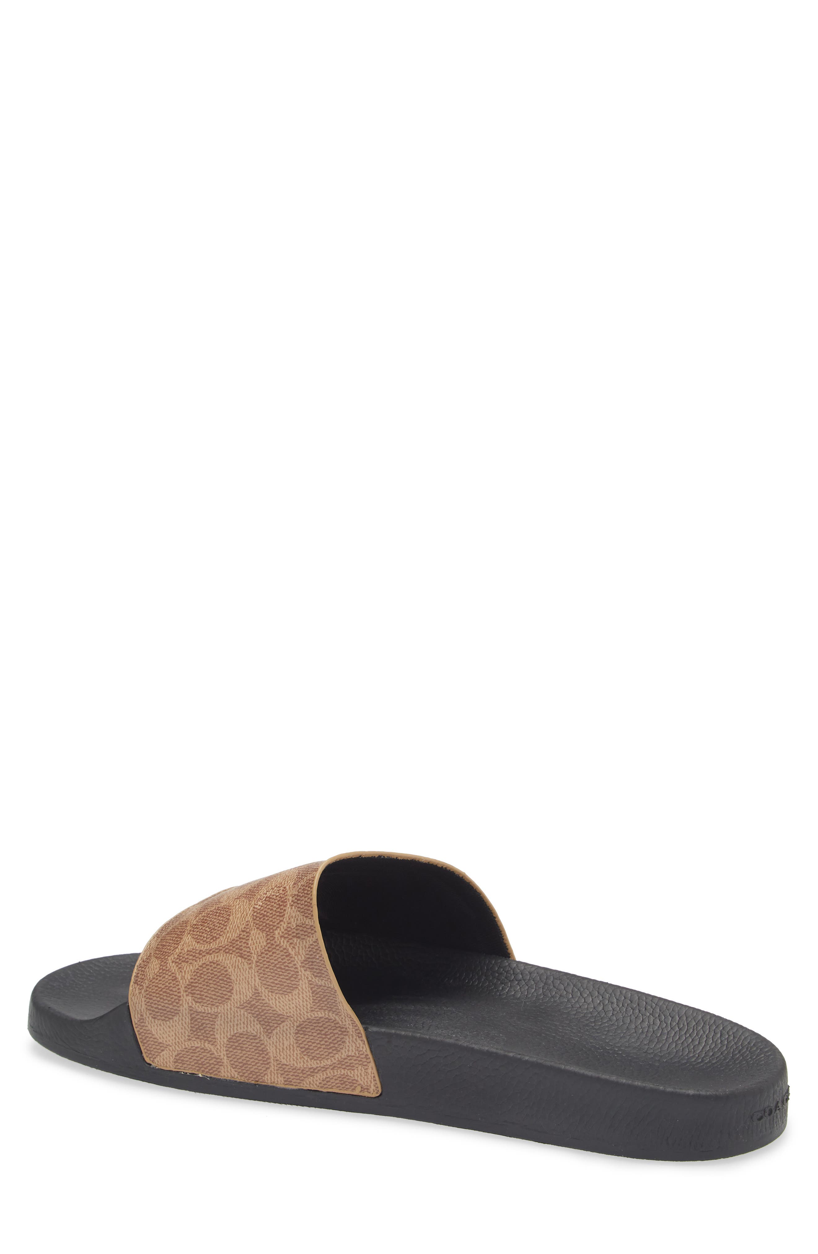 COACH Signature Slide Sandal, Alternate, color, Tan Signature