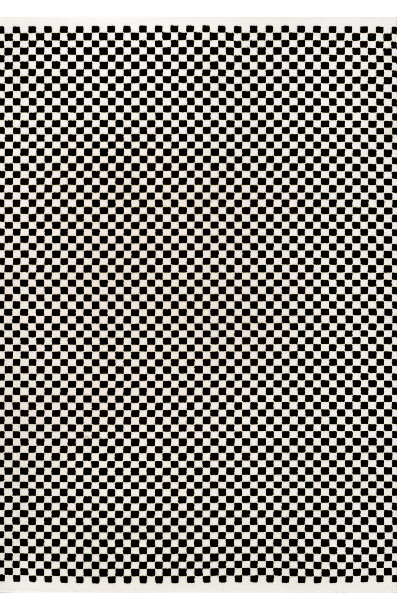 JONATHAN Y Finn High-Low Modern Minimalist Checkered Monotone Area Rug, Main, color, Black/White