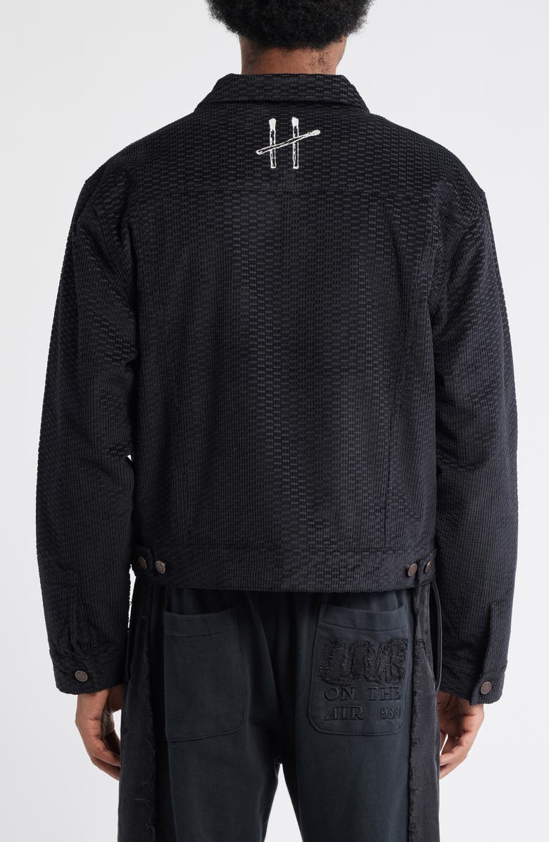HONOR THE GIFT Logo Detail Cotton Corduroy Jacquard Jacket, Alternate, color, Black