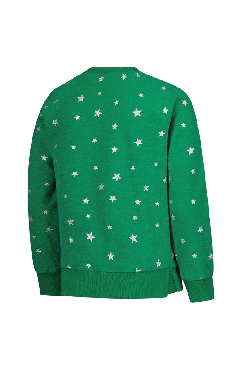 Wes & Willy Girls Youth Wes & Willy Green Oregon Ducks Shimmer Star Reverse Sweatshirt, Alternate, color, Green