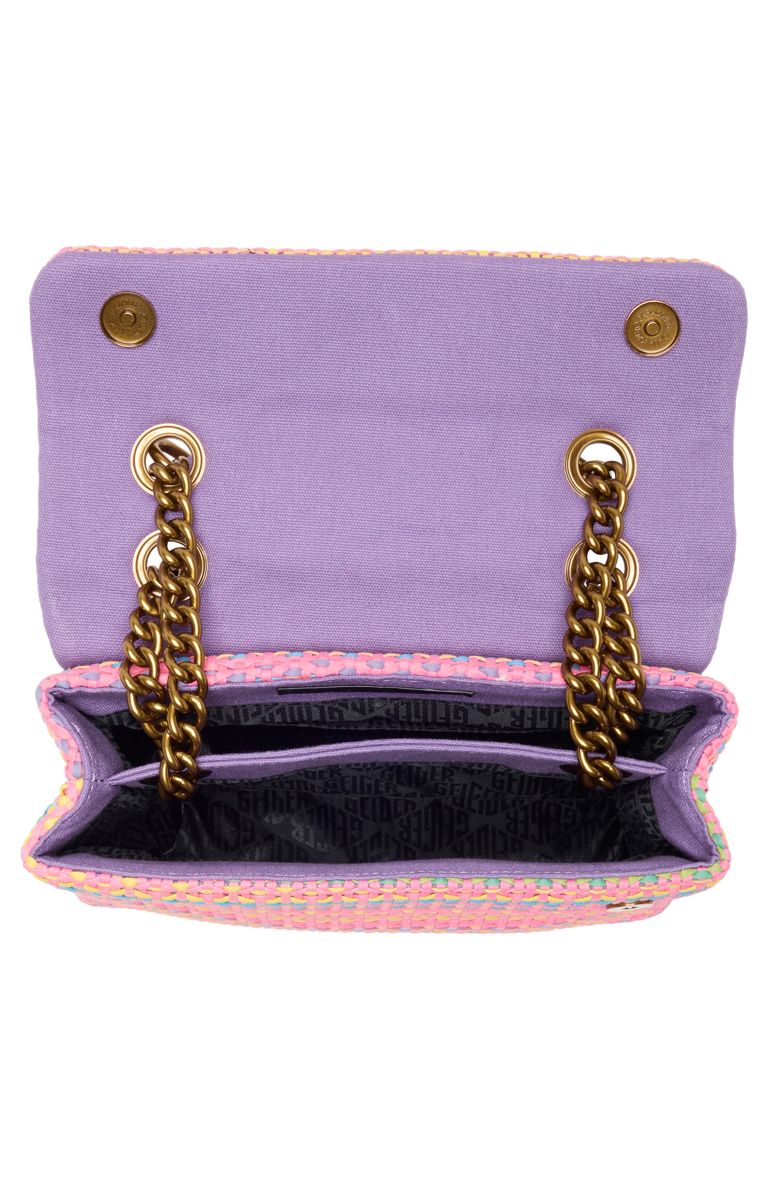 Kurt Geiger London Woven Brixton Convertible Shoulder Bag, Alternate, color, Pink Multi