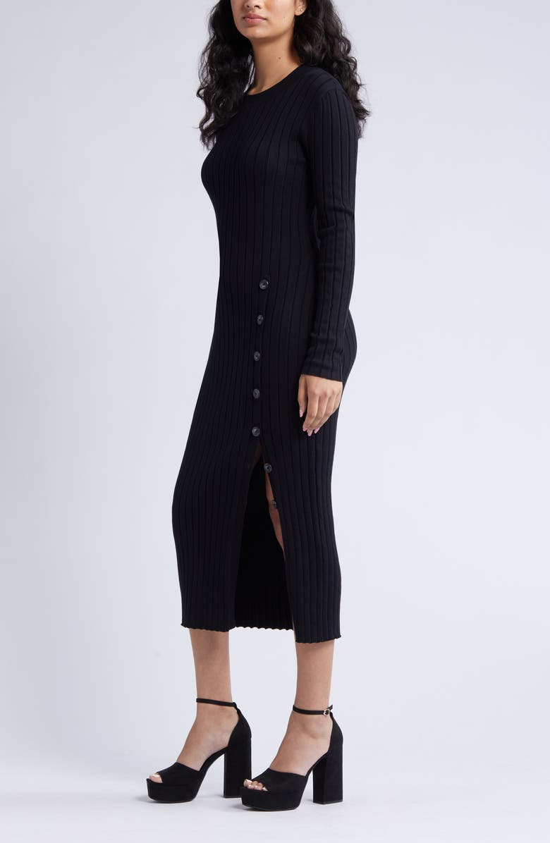 Open Edit Women's Button Sweater Midi Dress, Alternate, color,