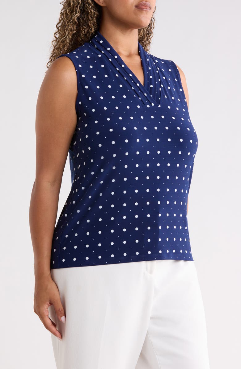 Anne Klein Triple Pleat Sleeveless Top, Alternate, color, Distant Mountain/ Anne White