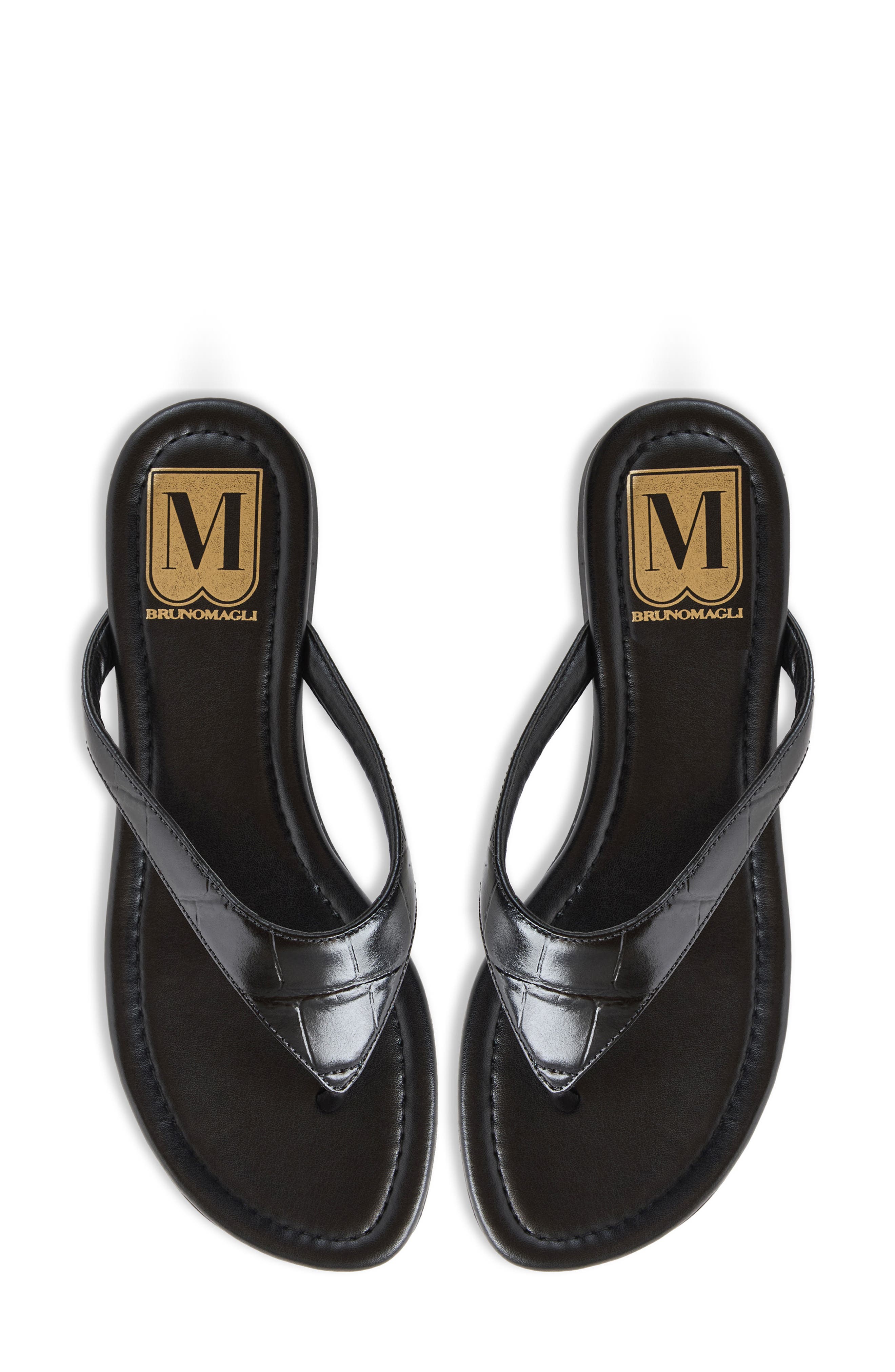 Bruno Magli Malora Flip Flop, Alternate, color, Black Leather
