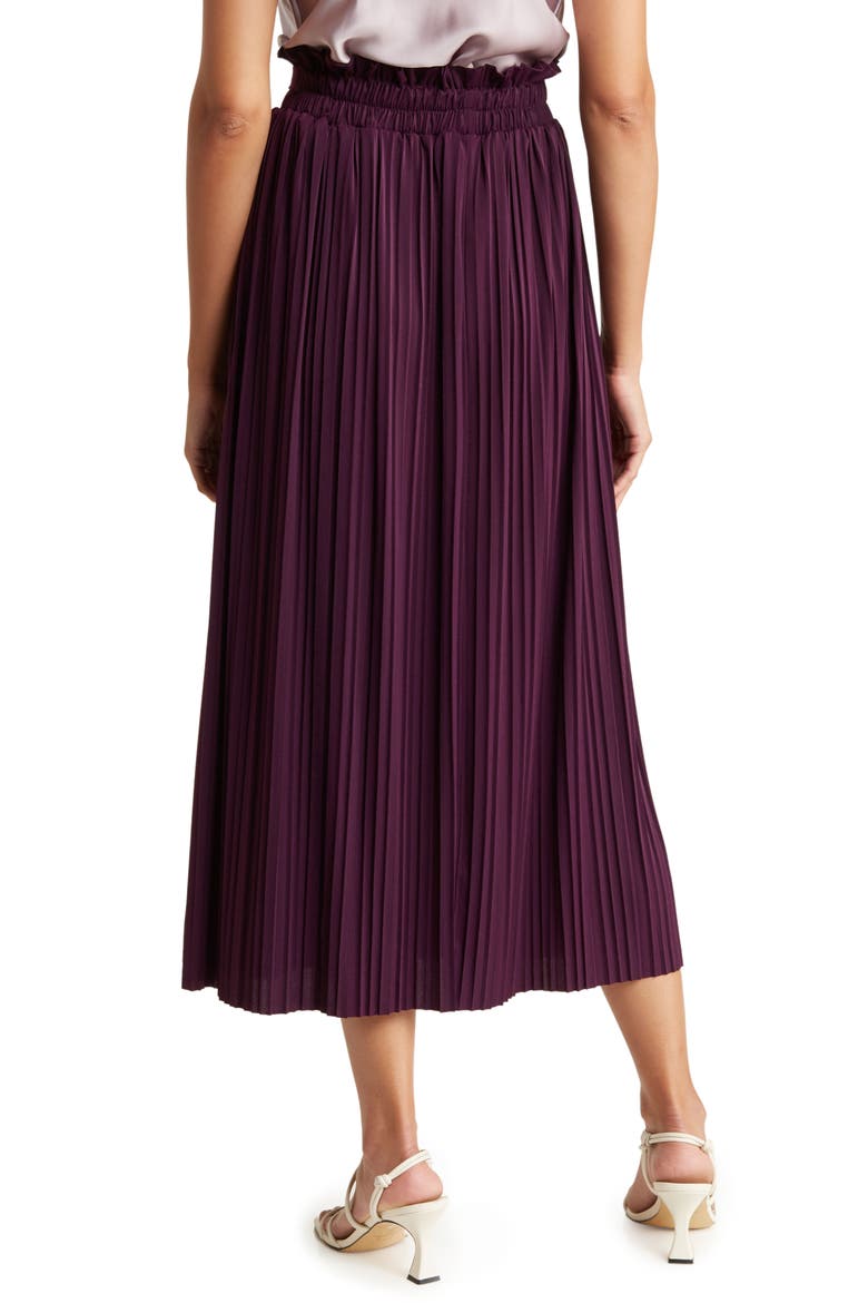 Tie Waist Pleated Paperbag Skirt, Alternate, color, EGGPLANT