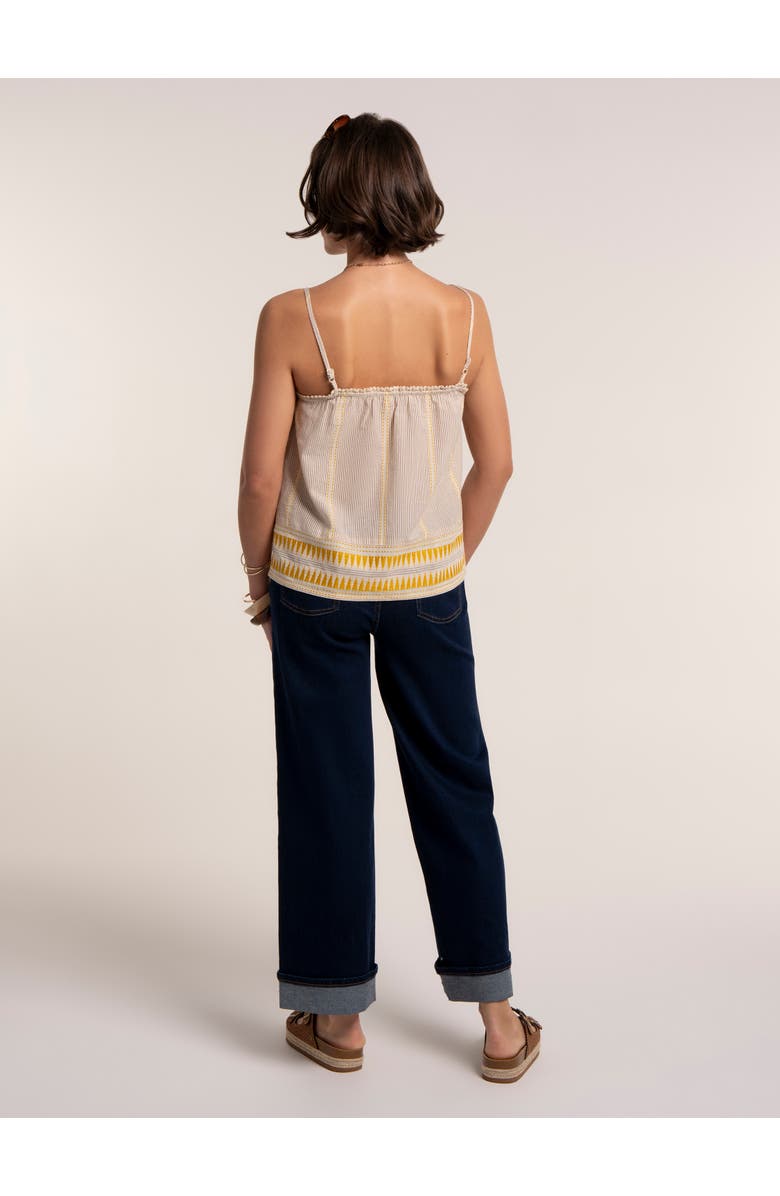 Brakeburn Square Neck Striped Camisole Top, Alternate, color, Cream