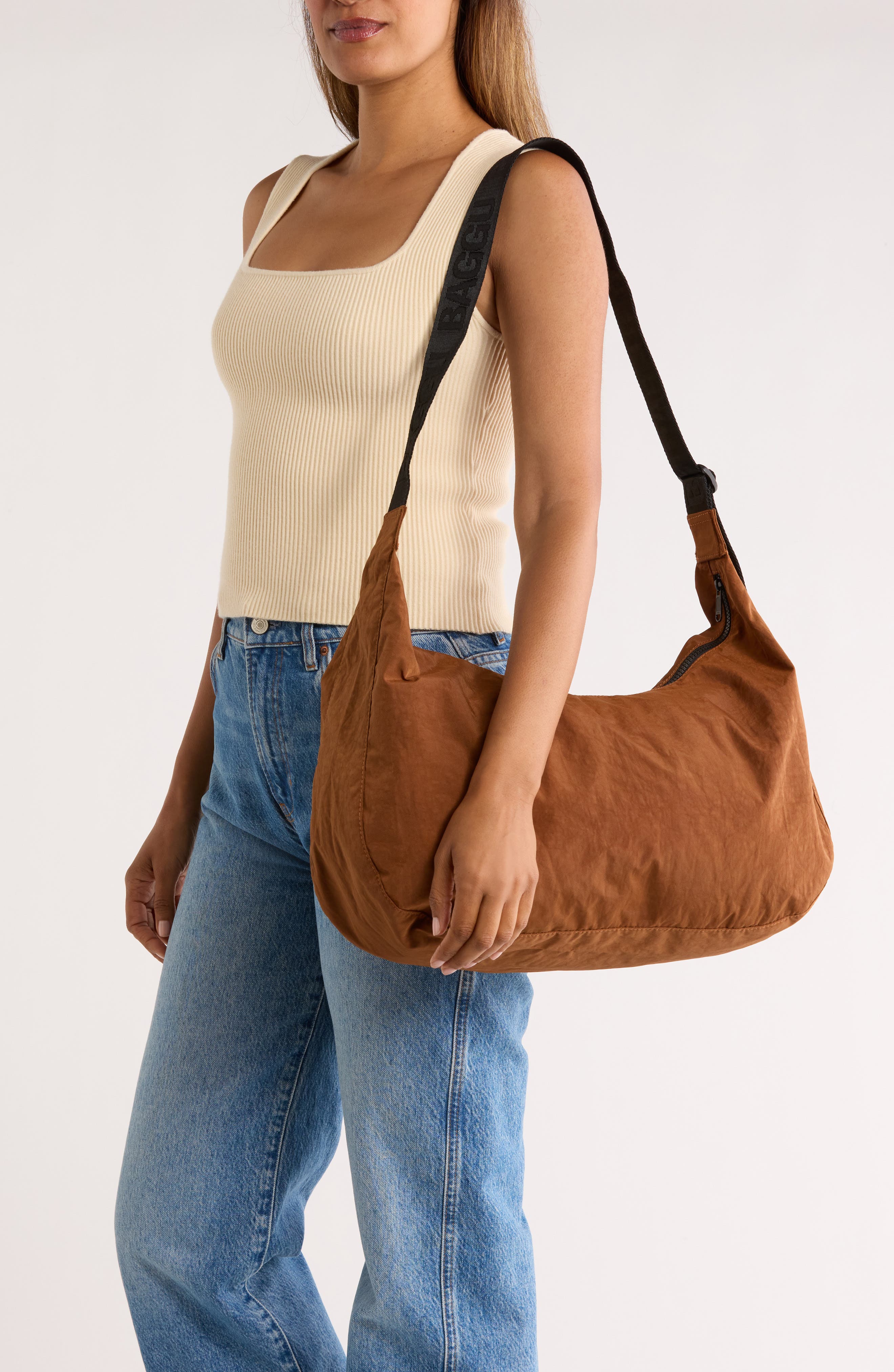 Baggu Large Recycled Nylon Crescent Shoulder Bag, Alternate, color, 