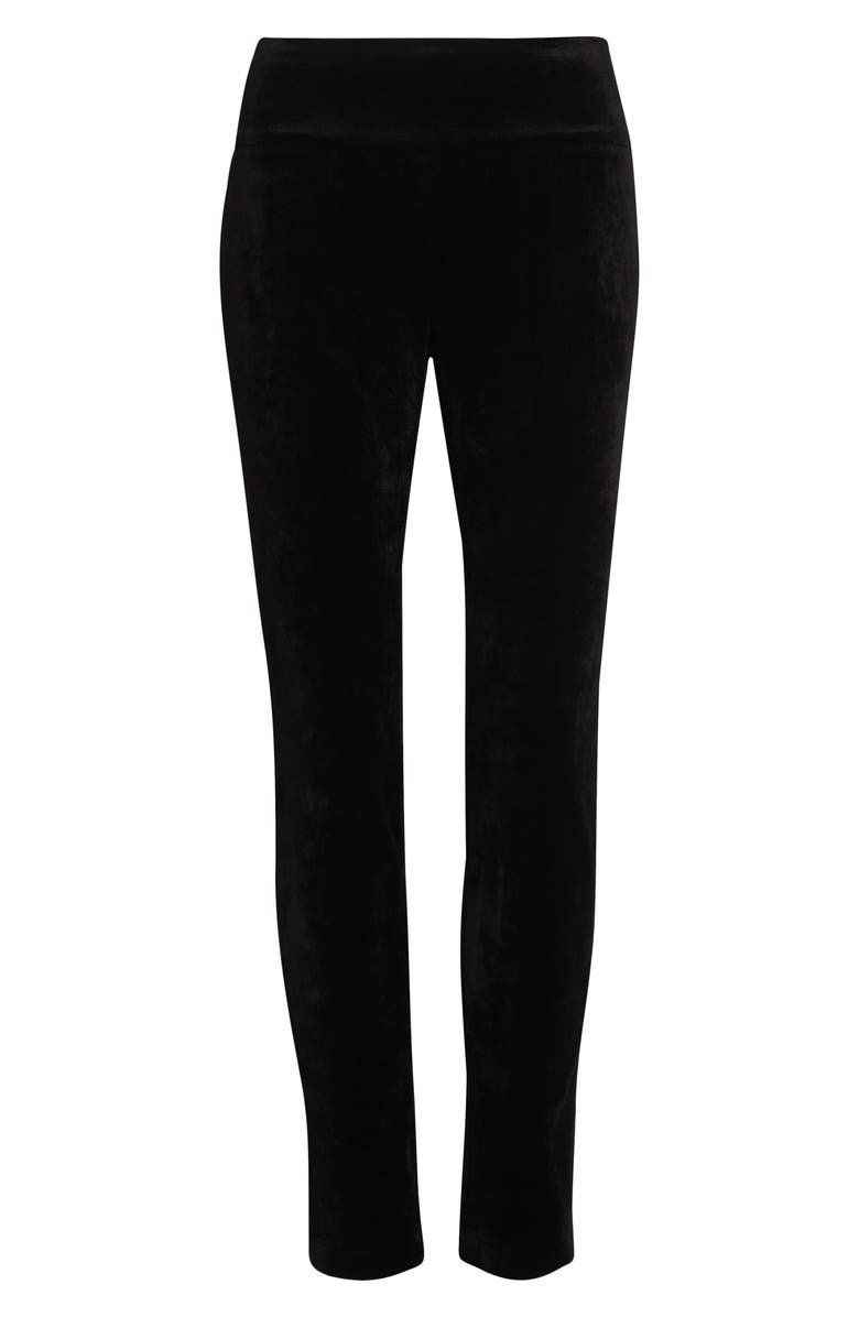 Akris punto Meva Stretch Velvet Leggings, Alternate, color, Black